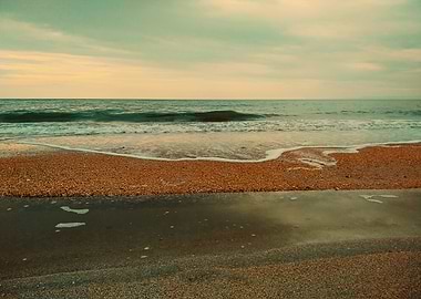 Vintage Cinematic Beach Seascape