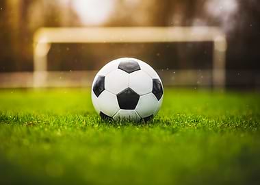 Soccer ball on green grass field