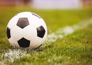 Soccer ball on the grass field