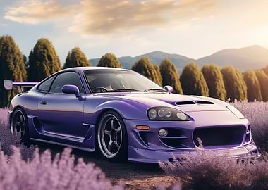 Purple Toyota Supra in Field