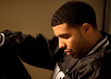 Drake portrait in black jacket