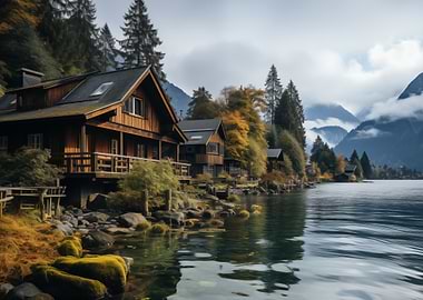 Lake Houses in Autumn