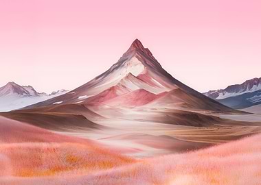 Pink Mountain Landscape