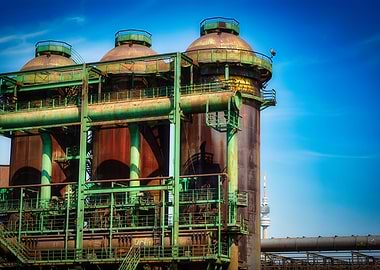 Industrial Plant with Tanks and Structures