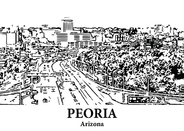 Peoria Arizona Cityscape Drawing