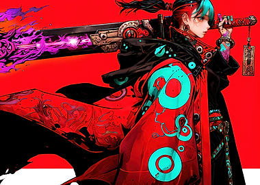 Fantasy Warrior with Energy Blade