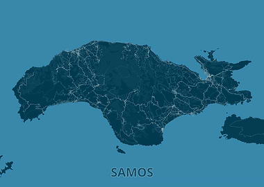 Samos Island Map - Detailed Topography
