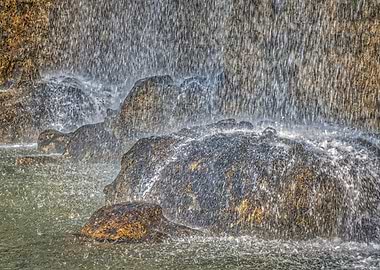 Waterfall cascading over rocks