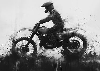 Motocross Rider in Action