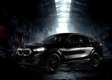 Sleek Black BMW X6 in Dark Setting