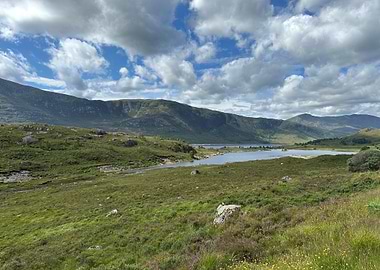 Scenic Scottish Landscape with Lake and Mountains