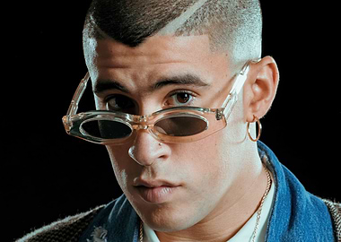 Bad Bunny Portrait with Sunglasses