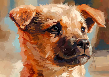 Puppy Portrait Painting