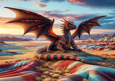 Dragon in a Desert Landscape