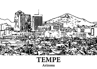Tempe Arizona Skyline Drwing