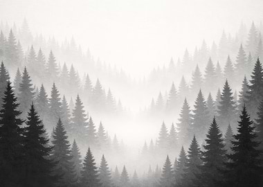 Misty Forest Landscape