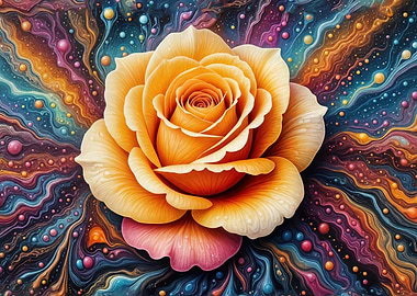 Abstract Rose with Colorful Background