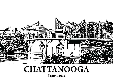 Chattanooga Tennessee Skyline Drawing