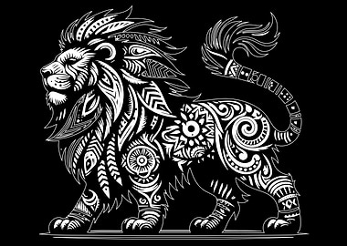 Ornate Lion Illustration