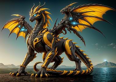 Black and Gold Dragon Duo