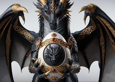 Dragon Holding Jeweled Egg