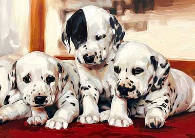 Dalmatian Puppies Painting