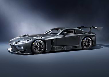Gray Racing Car Studio Shot