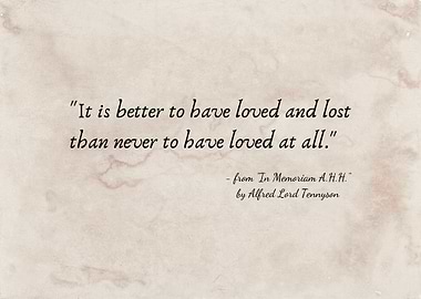 Love and Loss Quote by Tennyson