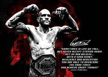 Alex Pereira UFC Champion Motivational Poster