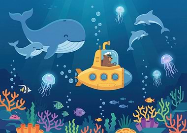 Underwater Adventure with Bear Submarine
