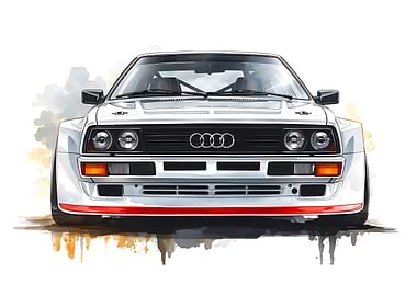 White Rally Car Illustration