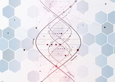 Abstract DNA Helix with Hexagonal Pattern