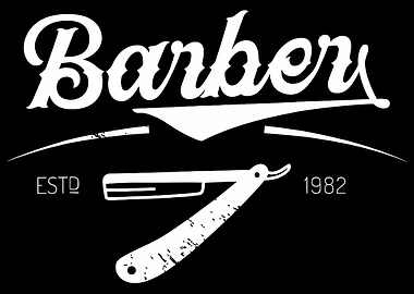 Vintage Barber Poster, Classic Straight Razor Logo Print, Barbershop Wall Art Decor