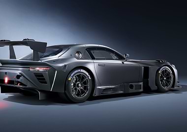 Sleek Gray Racing Car Studio Shot