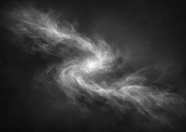 Monochrome Nebula Cloud in Space