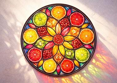 Fruit Stained Glass Mandala