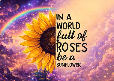 Sunflower Inspirational Quote Digital Art