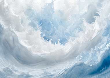 Abstract Blue and White Water Swirl