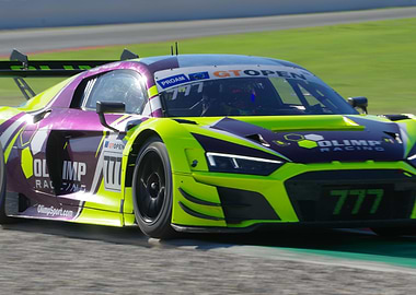 Audi R8 GT3 Race car on the track
