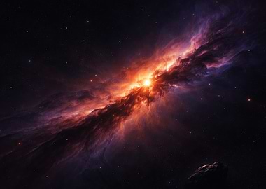 Fiery Nebula in Deep Space