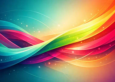 Colorful Abstract Waves with Sparkles