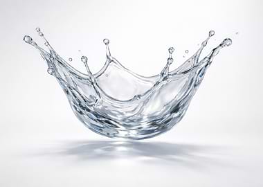 Water splash on white background