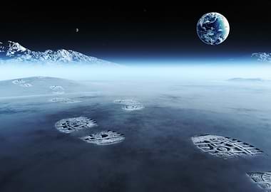 First Footprints on the moon