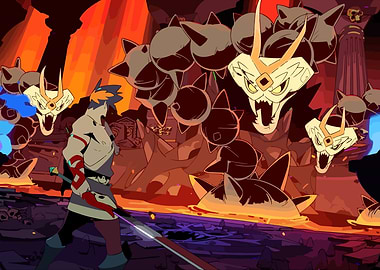 Zagreus fights the Lernaean Hydra