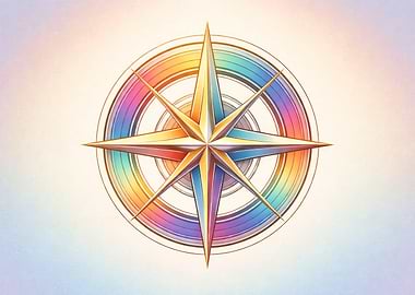 Rainbow Compass Rose