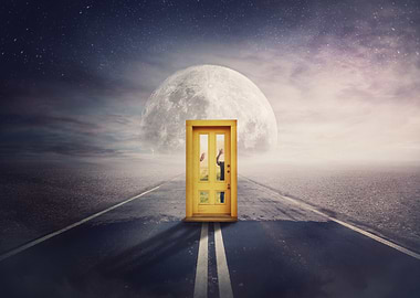Surreal Doorway to the Moon
