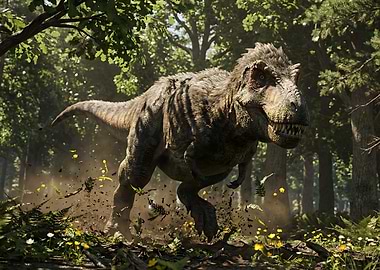 Tyrannosaurus Rex in a Lush Forest