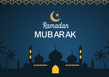 Ramadan Mubarak Mosque Silhouette