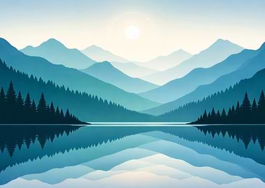Serene Mountain Lake Reflection
