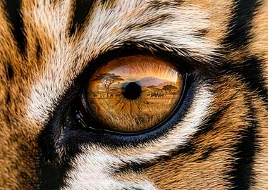 Tiger Eye Reflection Safari